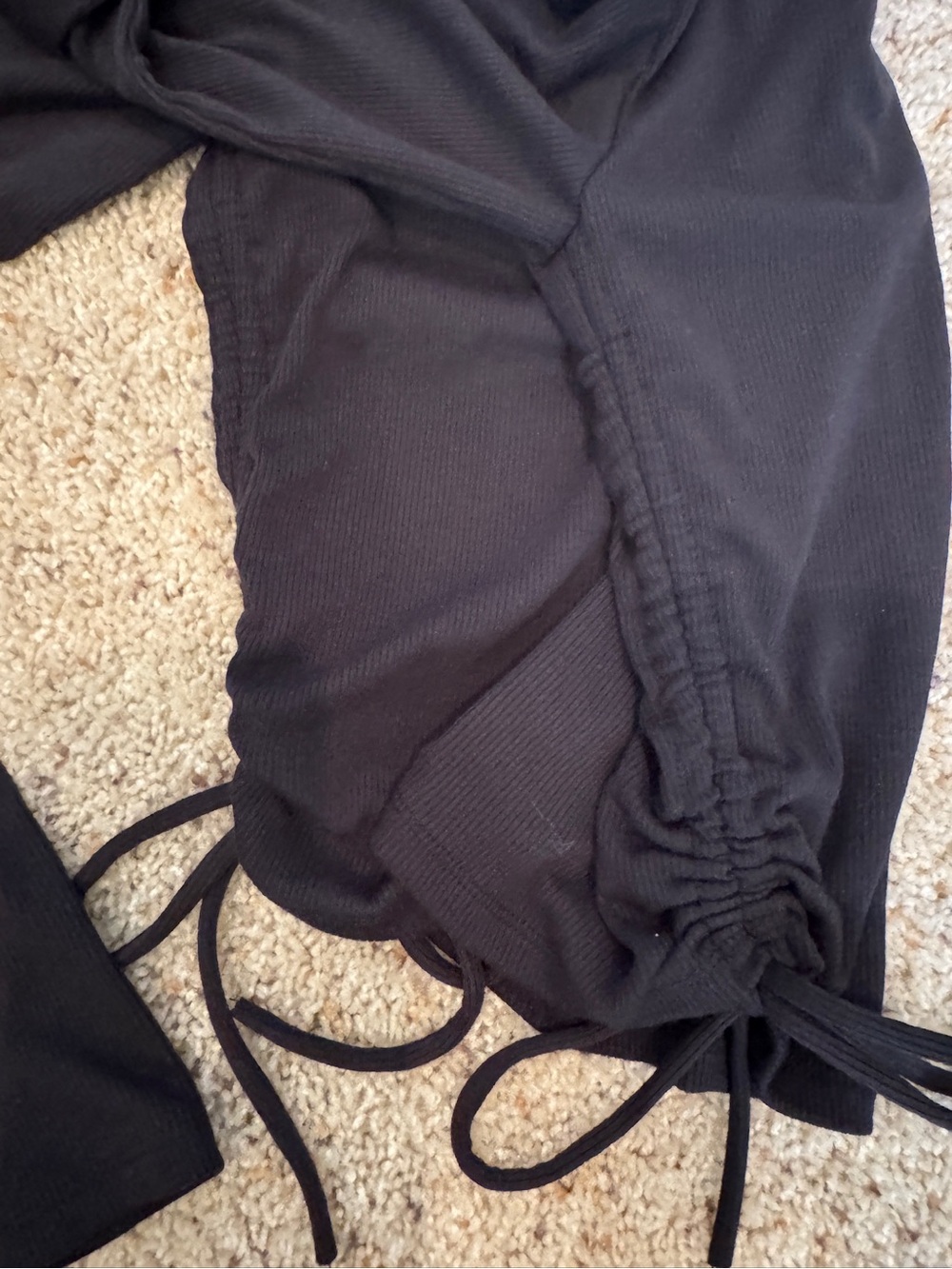 Zara Black Long-Sleeve Side-Ruche Tie Top - Picture 2 of 3
